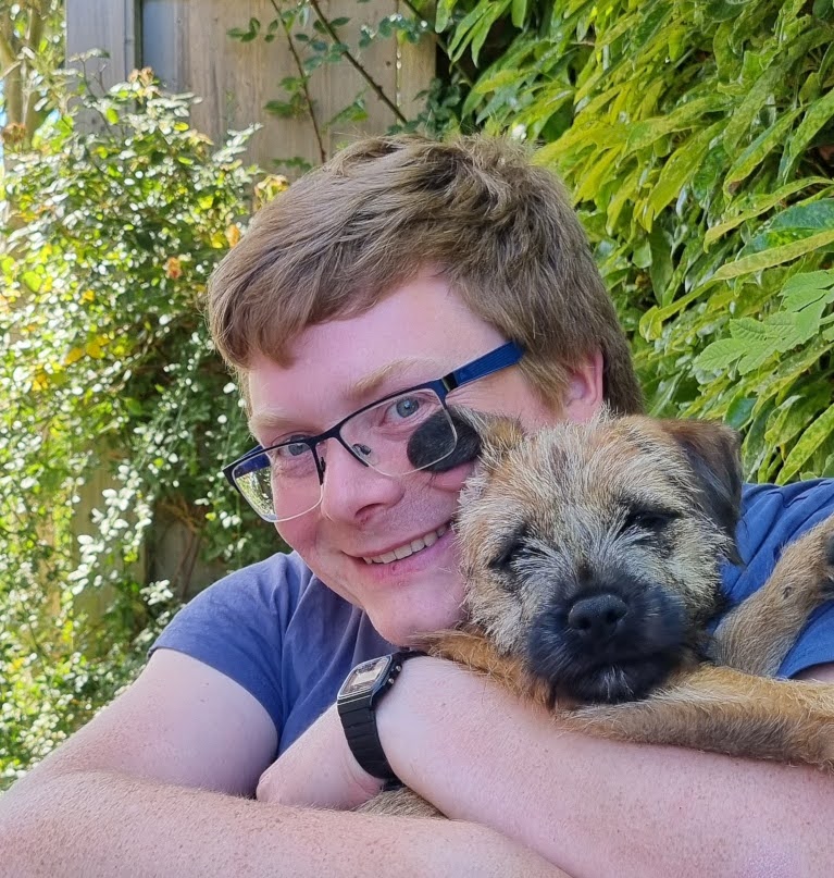 Benji with his border terrier, Gus